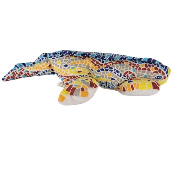 Mosaic Lizard Plush Stuffed Animal 9" Colorful Reptile Toy Spain Beanie Filling - Picture 12 of 14